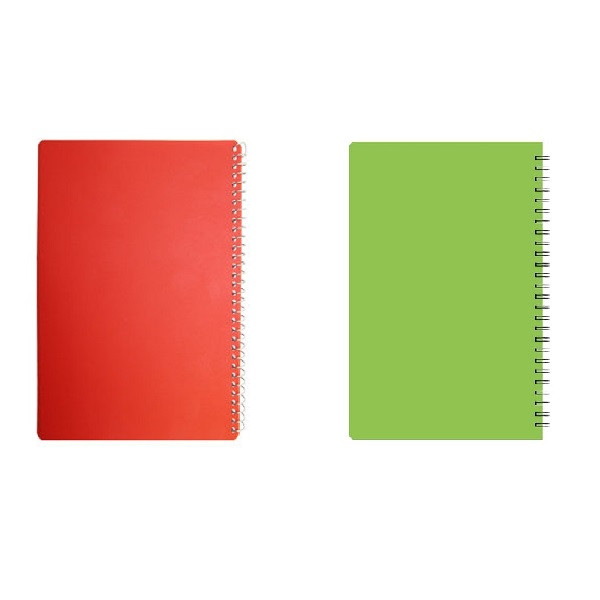 دفتر 80 برگ مدل خط دار طلق طرح رنگی بسته 2 عددی