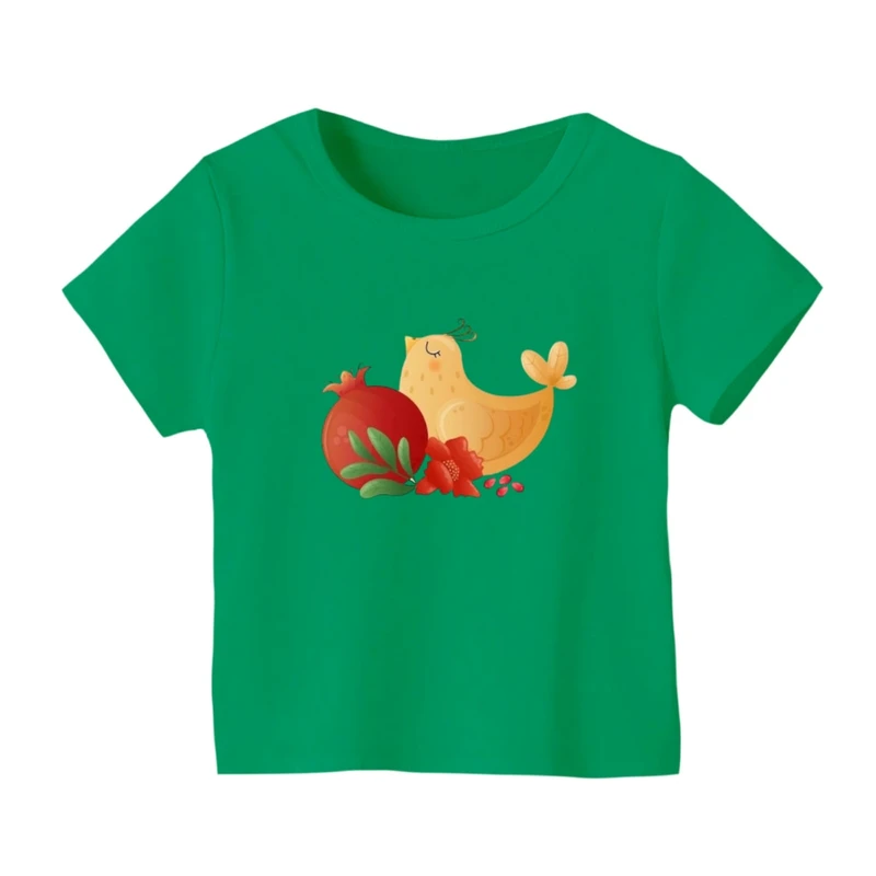 تی شرت آستین کوتاه بچگانه مدل انار یلدایی کد 7