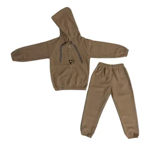 ست هودی و شلوار دخترانه مدل کبریتی نیم زیپ کد 2