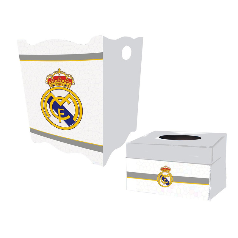 ست سطل و جادستمال کاغذی اتاق کودک مدل رئال مادرید