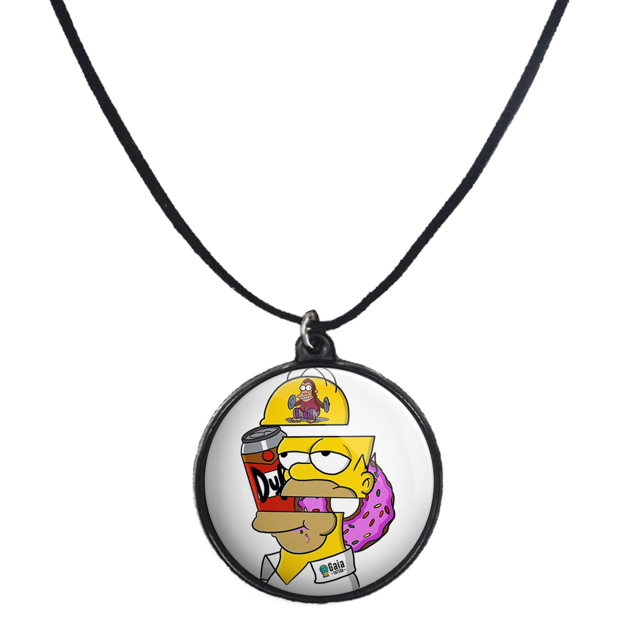 گردنبند پرمانه طرح سیمپسون ها کد pmb.21308 مدل دو طرفه