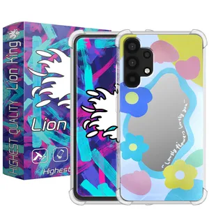   کاور لاین کینگ مدل آینه ایی نشکن طرح گل مناسب برای گوشی موبایل سامسونگ Galaxy A32 4G