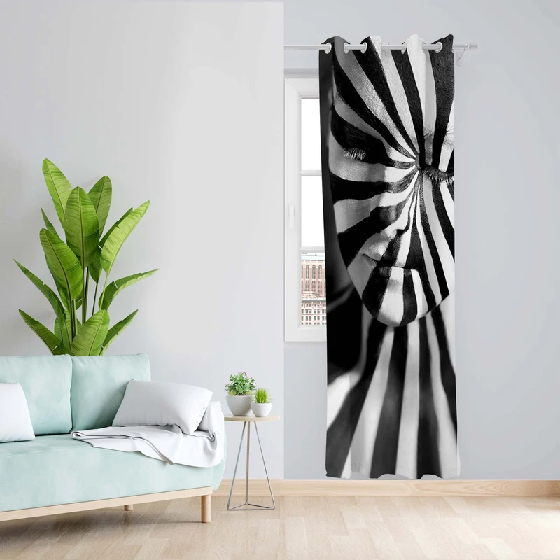 پرده طرح سه بعدی مدل مخمل پانچی کد 5410R z سایز 140x200 سانتی متر