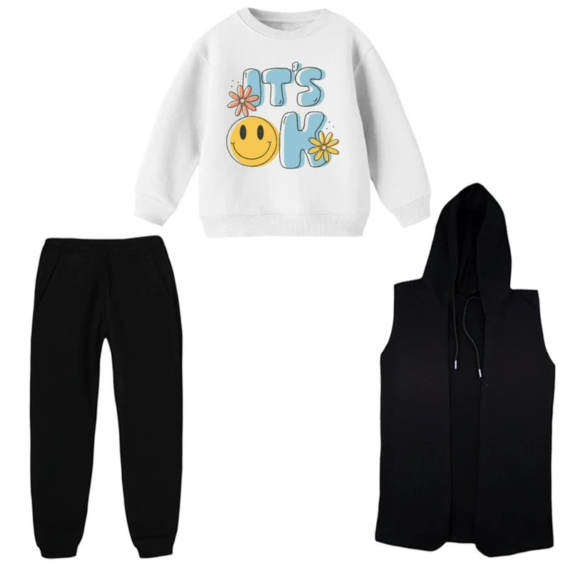 ست 3 تکه لباس راحتی بچگانه مدل اوکی  