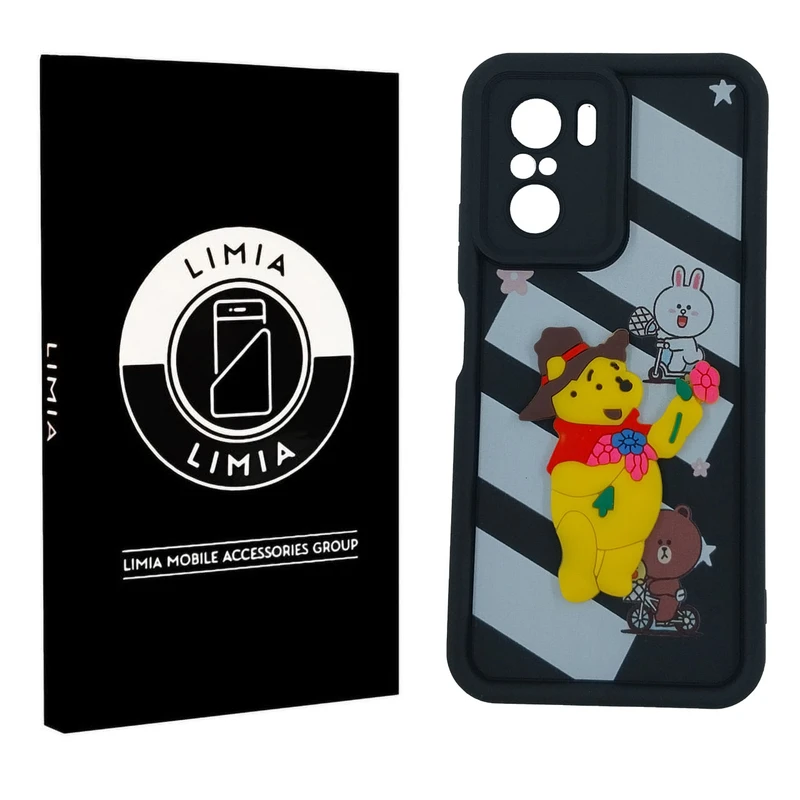 کاور لیمیا مدل سولید لنزدار طرح عروسکی برجسته مناسب برای گوشی موبایل شیائومی Redmi Poco F3