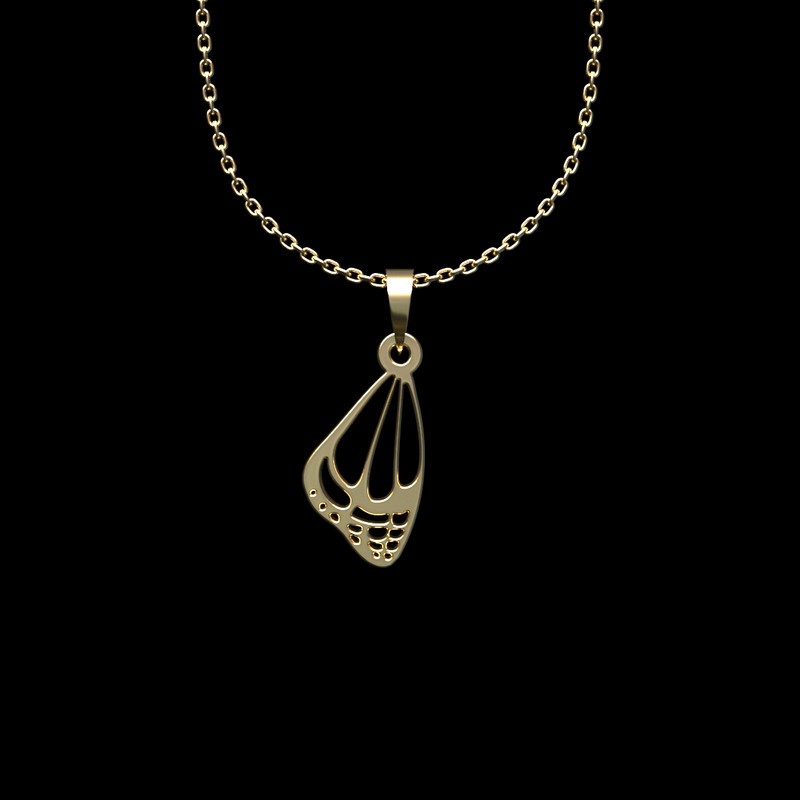 گردنبند طلا 18 عیار زنانه مدوپد مدل پروانه کد II2-1-1247