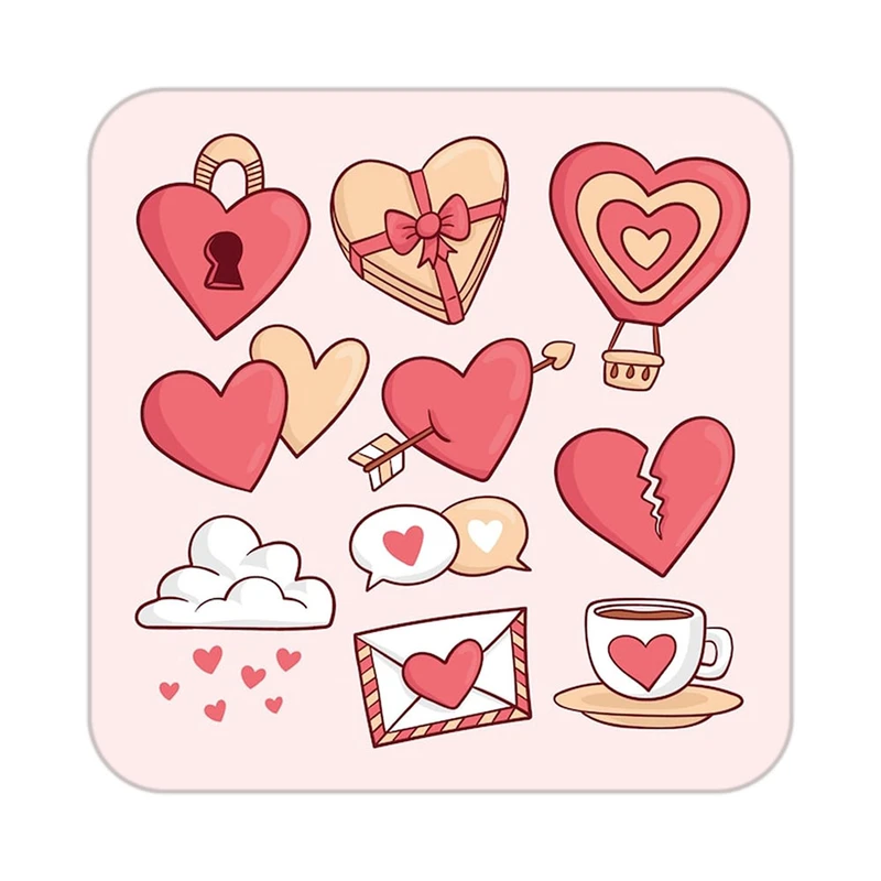 زیر لیوانی کاکتی طرح عاشقانه مدل mp38144