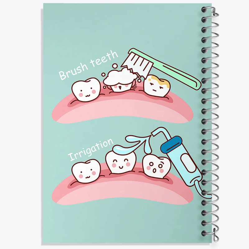 دفتر ژورنال نویسی 50 برگ خندالو مدل نقطه ای طرح دندان و دندان پزشکی کودکانه کد 36772