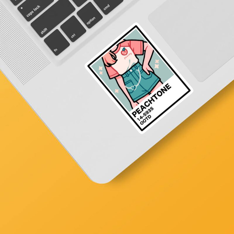 استیکر لپ تاپ و موبایل بووم طرح نقاشی پنتون مدل Peachtone  کد MR27