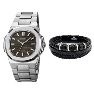 ساعت مچی عقربه‌ای کوارتز مردانه اسکمی مدل 1794SI به همراه دستبند