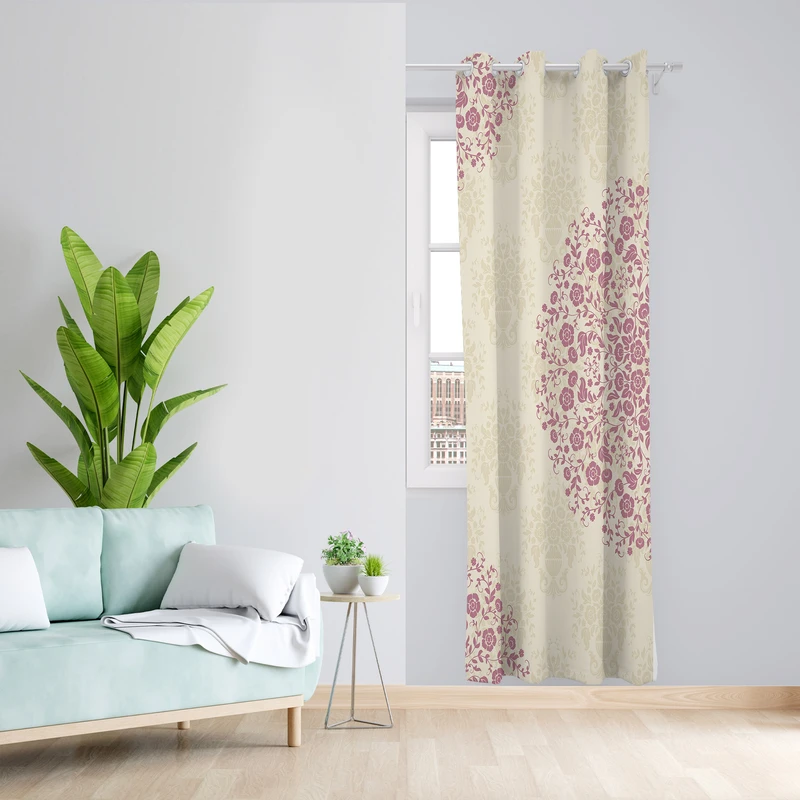 پرده طرح گل ریز مدل مخمل پانچی کد 1836 z سایز 140x200 سانتی متر