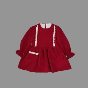 پیراهن دخترانه مدل مخمل کبریتی عروسکی