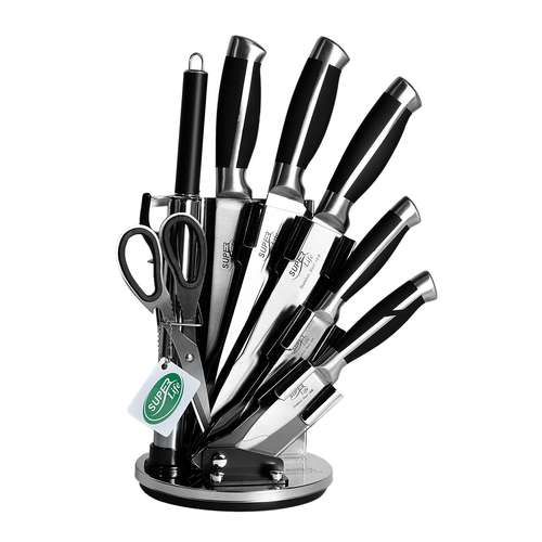 سرویس چاقوی آشپزخانه 9 پارچه سوپر لایف مدل SL-008