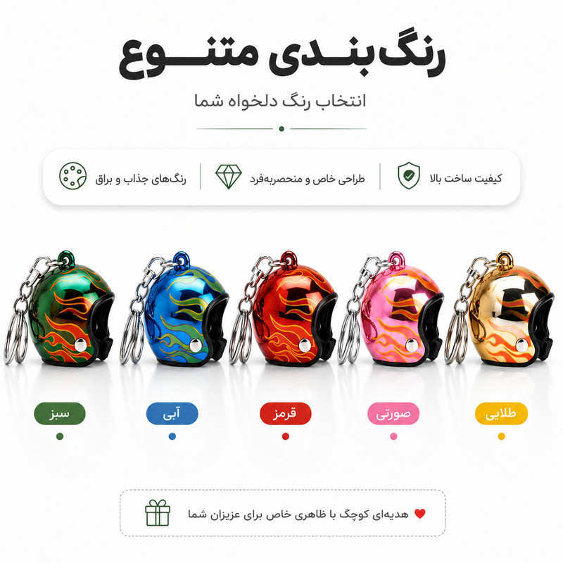 جاسوئیچی موتورسیکلت مدل Helmet Flame طرح کلاه کاسکت