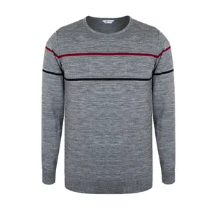 پلیور یقه گرد مردانه مدل نیم رگلان