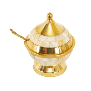 کاسه برنجی مدل شکردان صدفی کد 6853