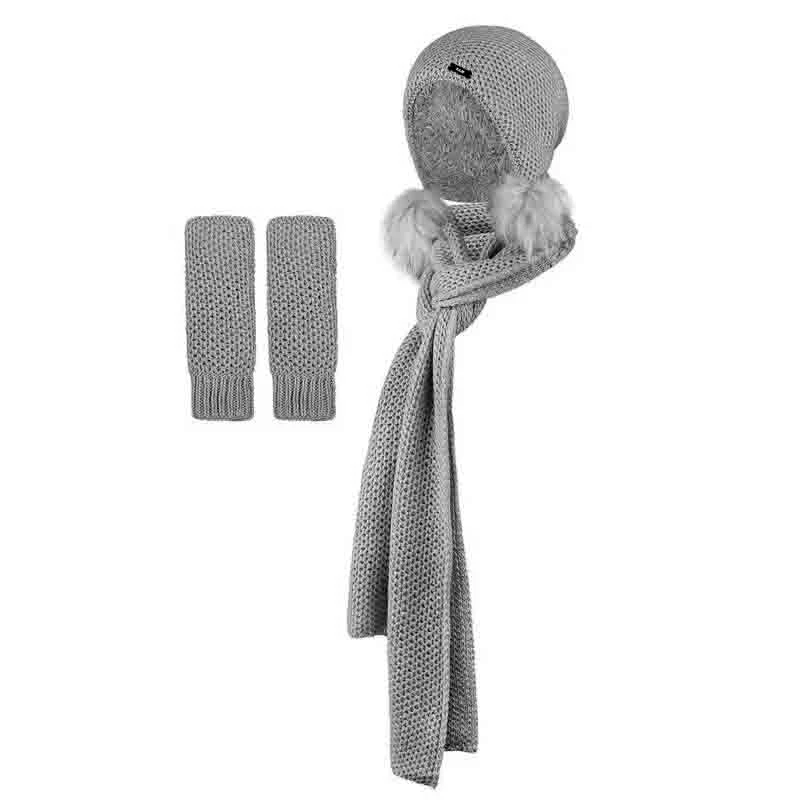 ست کلاه و شال گردن و دستکش بافتنی سام کد 415