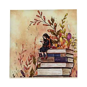 کاشی طرح فانتزی دختر کتابخوان کد f81