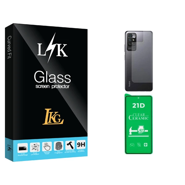 محافظ صفحه نمایش سرامیکی ال کا جی مدل LK Glass مناسب برای گوشی موبایل شیائومی Redmi Note 11 4G به همراه محافظ پشت گوشی