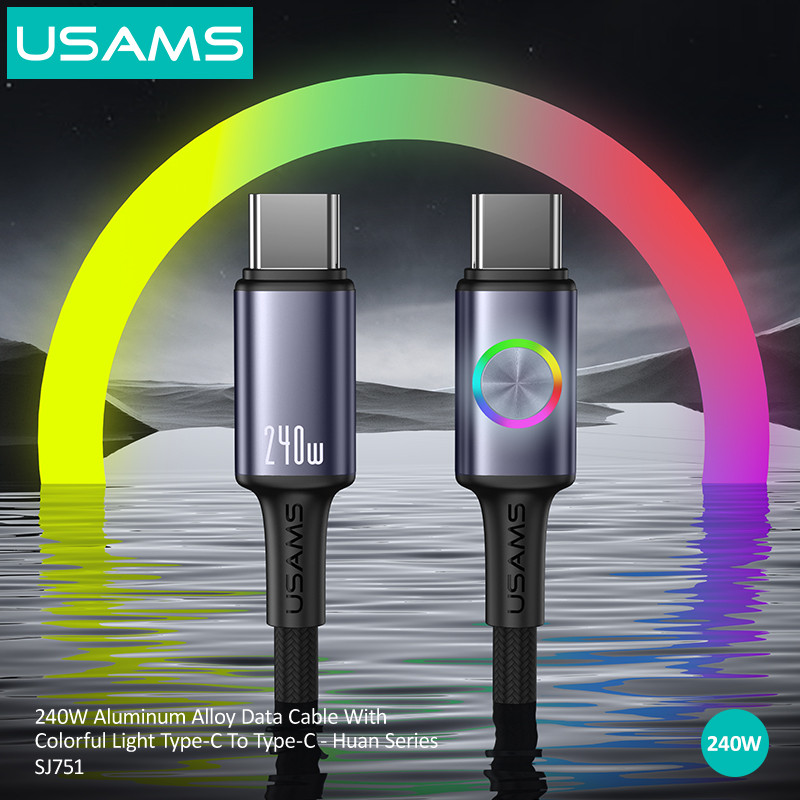 کابل تبدیل USB-C به USB-C یوسمز مدل SJ751-240W طول 1.2 متر