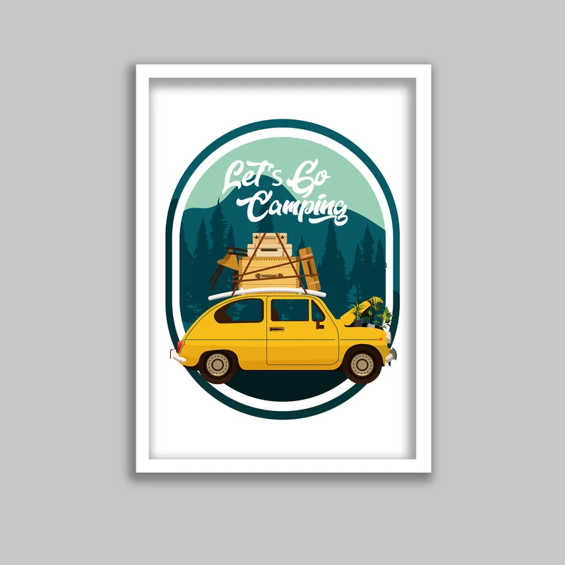 تابلو مدل فانتزی طرح کمپینگ کد LA-G10389