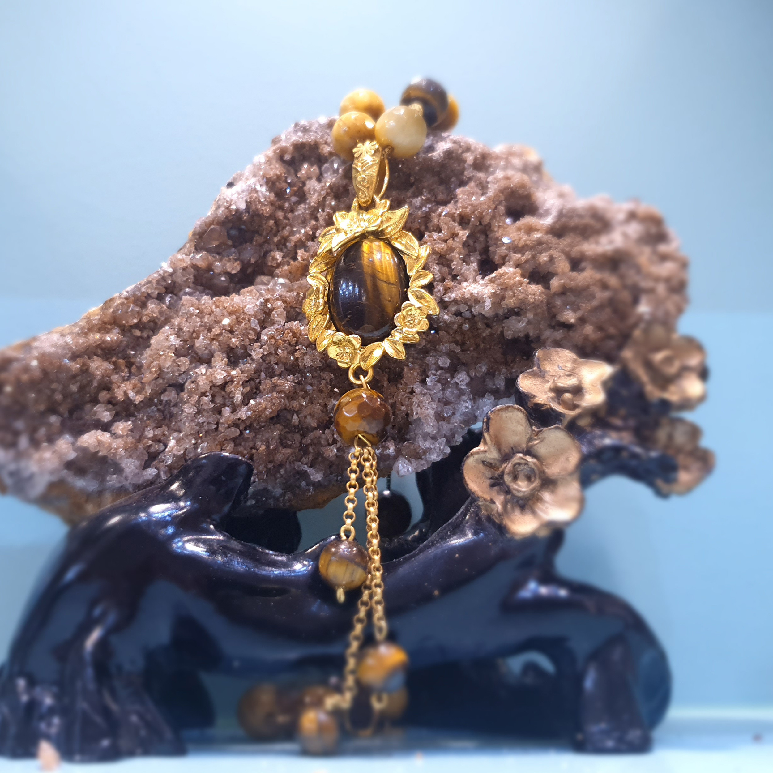 نیم ست نقره زنانه مدل زیرخاکی گل بهاری چشم ببری