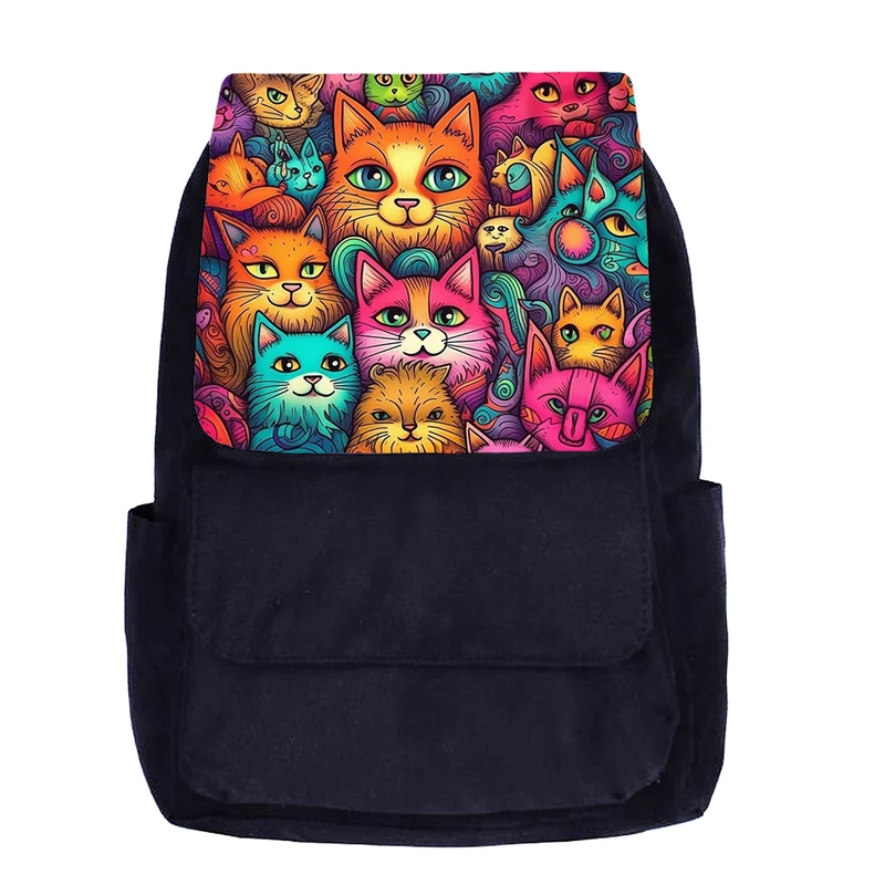 کوله پشتی مدرسه مدل فانتزی طرح گربه کد K036