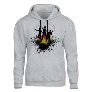 هودی مردانه مدل موزیک کد B28 رنگ طوسی