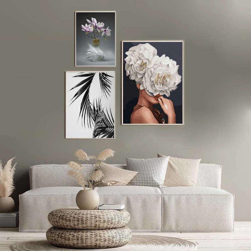 تابلو بکلیت طرح گل مدل دکوراتیو W-336 مجموعه 3 عددی