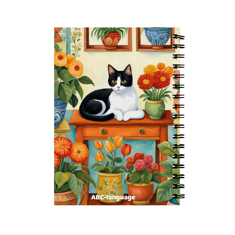 دفتر زبان 60 برگ مدل گربه کد 66