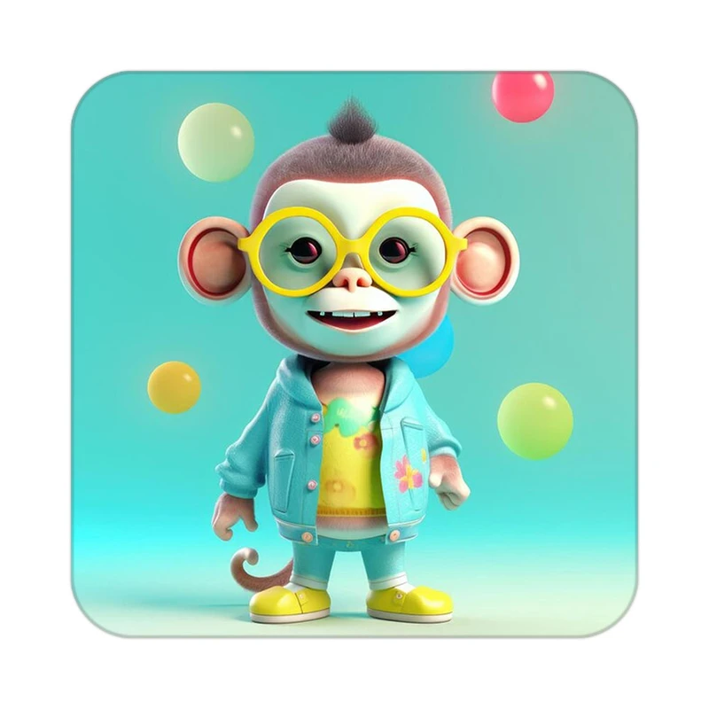 زیر لیوانی کاکتی طرح حیوانات کارتونی مدل mp28450