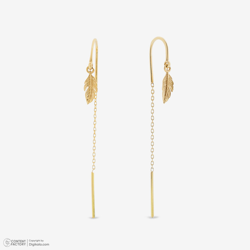 گوشواره بخیه‌ای طلا 18 عیار زنانه جواهری راز مدل 2412-42 - 3
