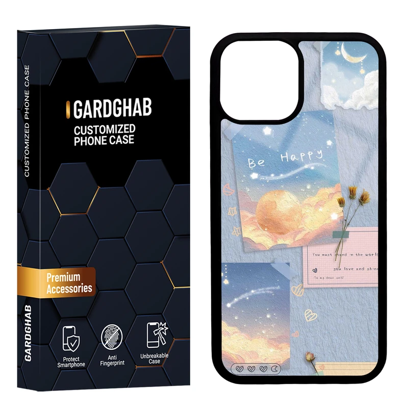 کاور گارد قاب مدل دورژله ای پشت گلس فانتزی مناسب برای گوشی موبایل اپل iPhone 13 Mini