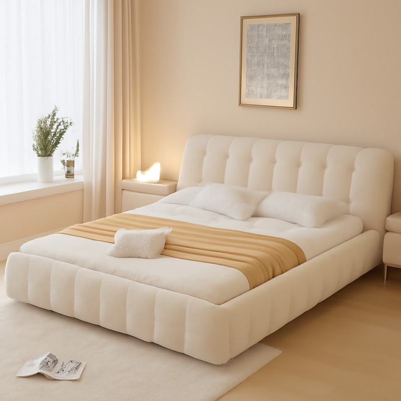 تخت خواب چوبی دونفره دیبا روکش امیدی مدل تدی 1189 سایز 200×160 سانتی متر