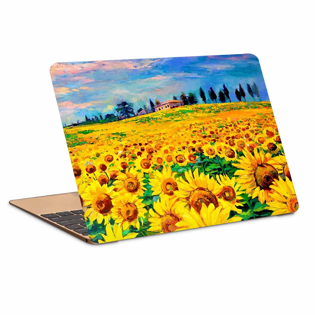 استیکر لپ تاپ طرح مزرعه گل آفتابگردان کد  P-106مناسب برای لپ تاپ 15.6 اینچ