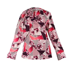 بلوز زنانه مدل یقه گرد پشت زیپ مثلثی