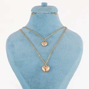 گردنبند زنانه ژوپینگ مدل قلب دوتایی کد N568E