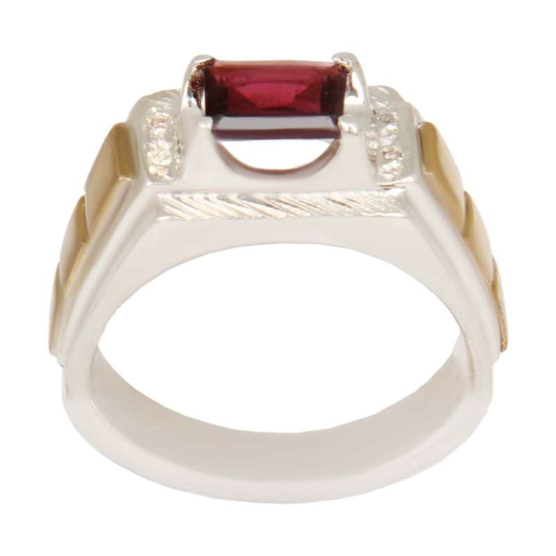 انگشتر نقره مردانه مدل یاقوت کد AM_2475