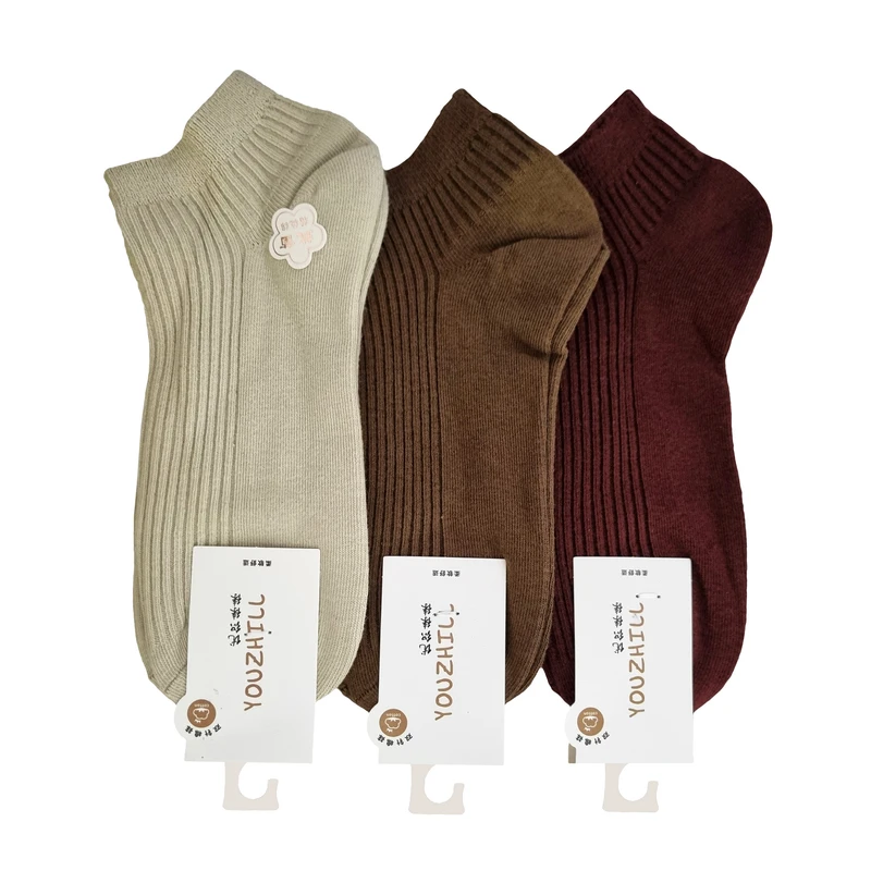 جوراب ساق کوتاه زنانه مدل کبریتی کد 3-01296 بسته 3 عددی