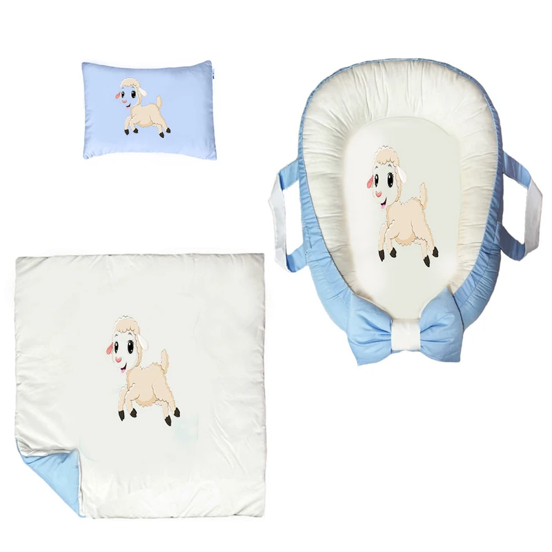 سرویس خواب سه تکه نوزاد ناریکو مدل گارد محافظ دار طرح ببعی کد 047