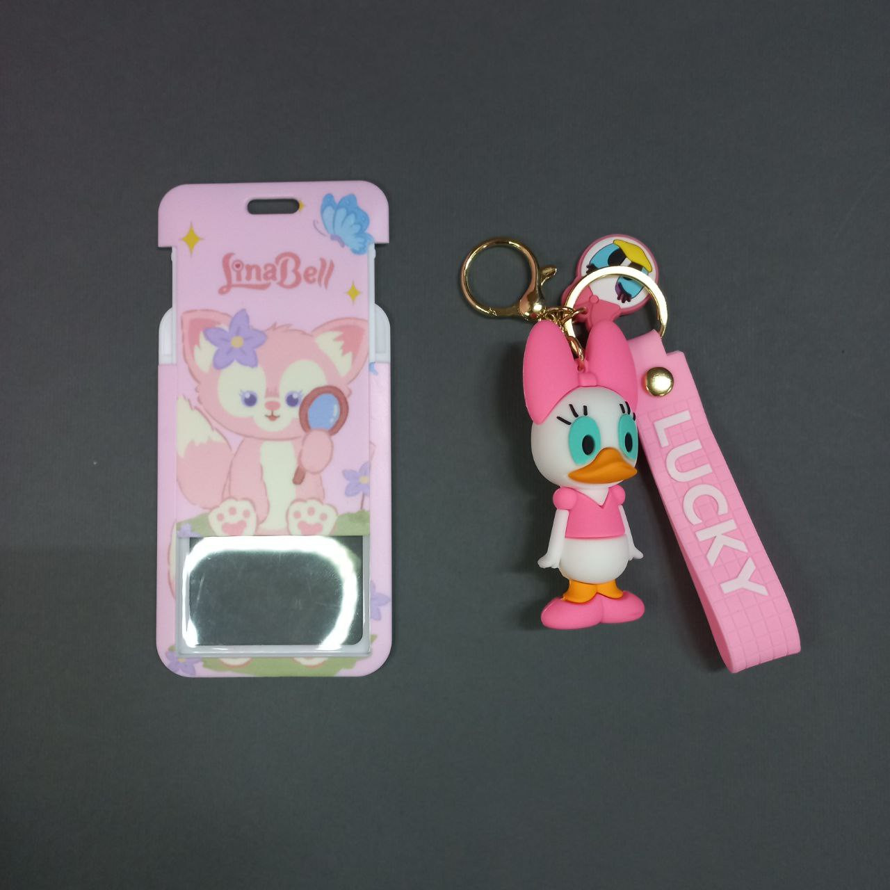 جاکلیدی دخترانه مدل اردک به همراه جاکارتی