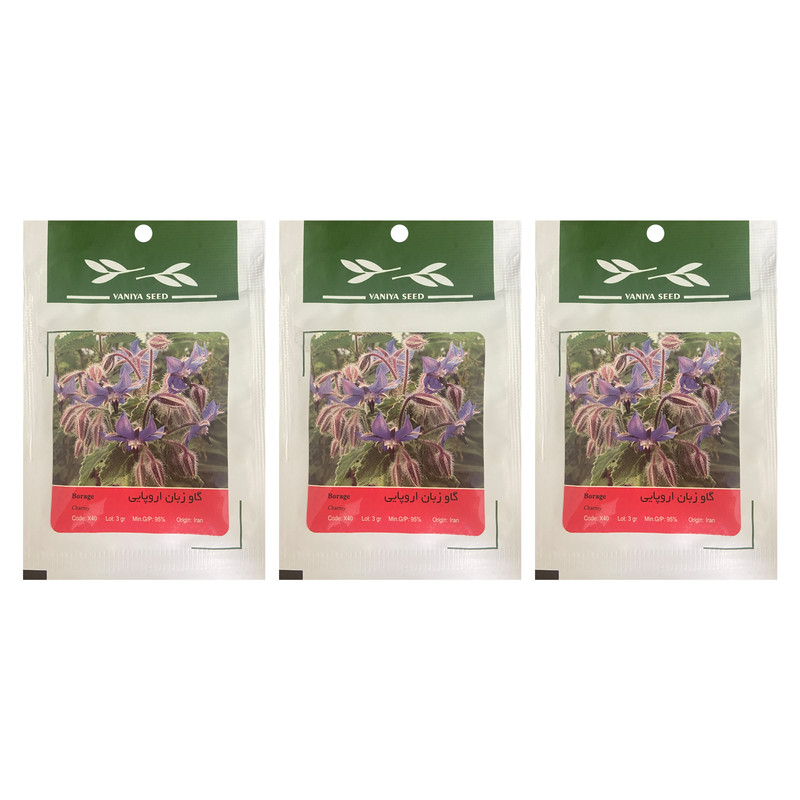 بذر گل گاو زبان اروپایی مدل Borage Charmy بسته 3 عددی