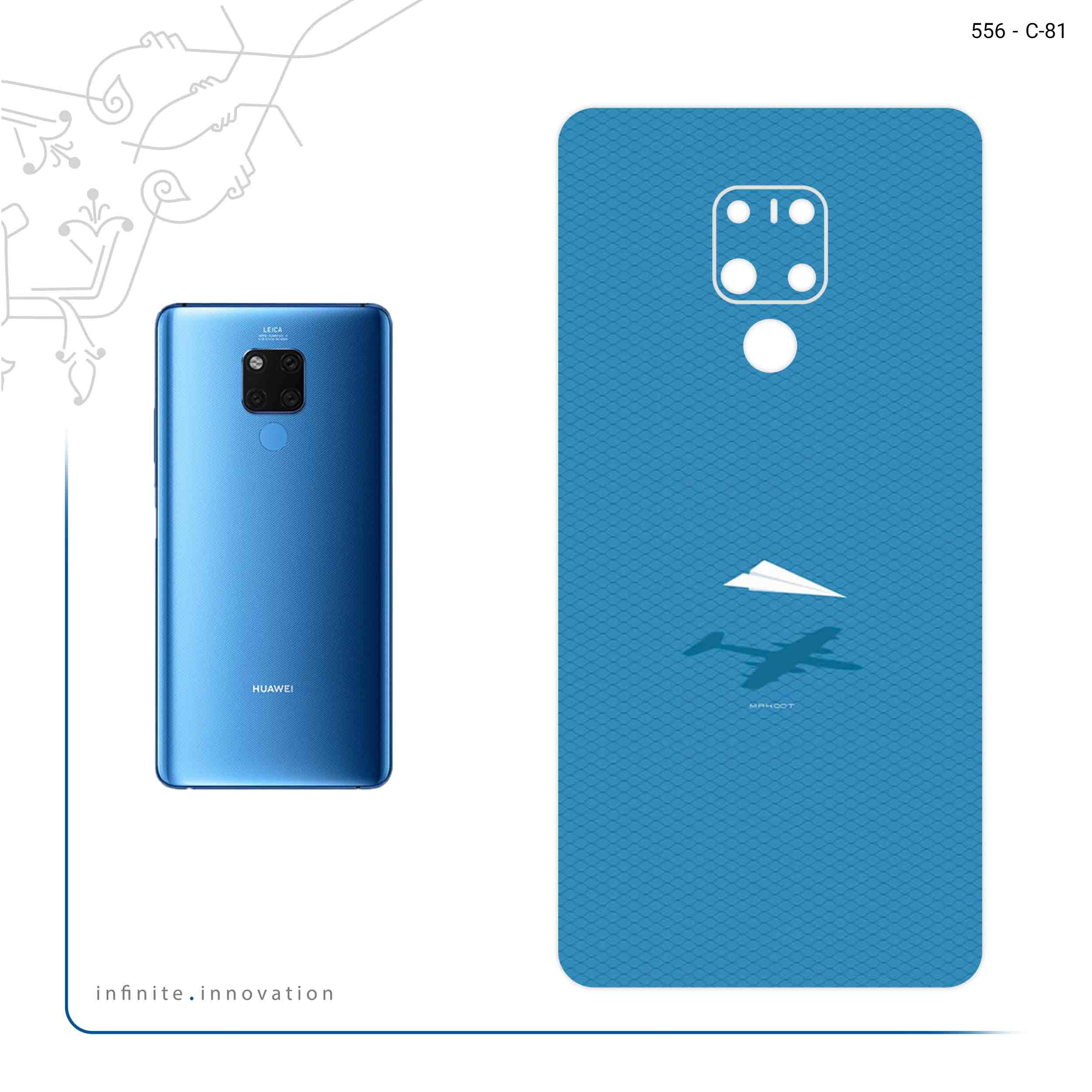 برچسب پوششی ماهوت مدل Minimal Paper Airplane مناسب برای گوشی موبایل هوآوی Mate 20 X
