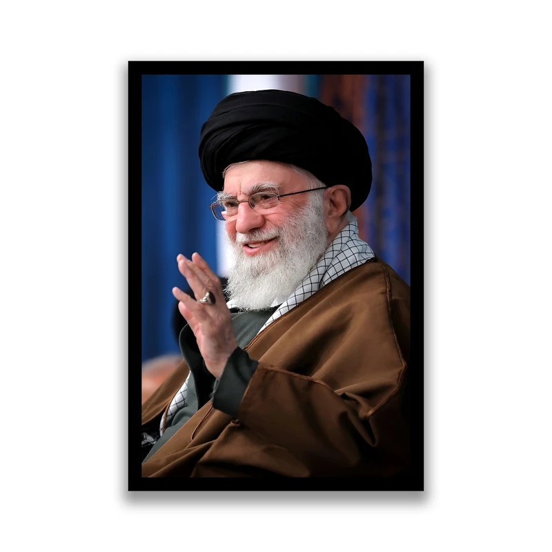 تابلو بکلیت طرح رهبر شهید آیت الله سید علی خامنه ای مدل s10556 فریم مشکی