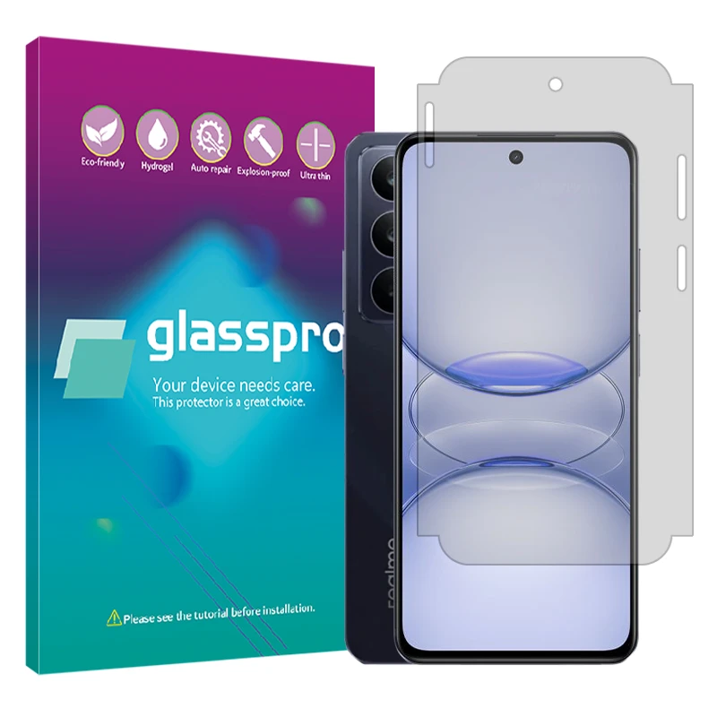 محافظ صفحه نمایش شفاف گلس پرو مدل هیدروژلی مناسب برای گوشی موبایل ریلمی C75x
