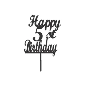 تاپر کیک طرح عدد 5 مدل happy birthday