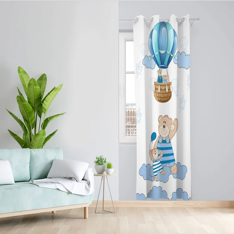  پرده مدل اتاق کودک مخمل پانچی کد 4284 سایز 140x200 سانتی متر