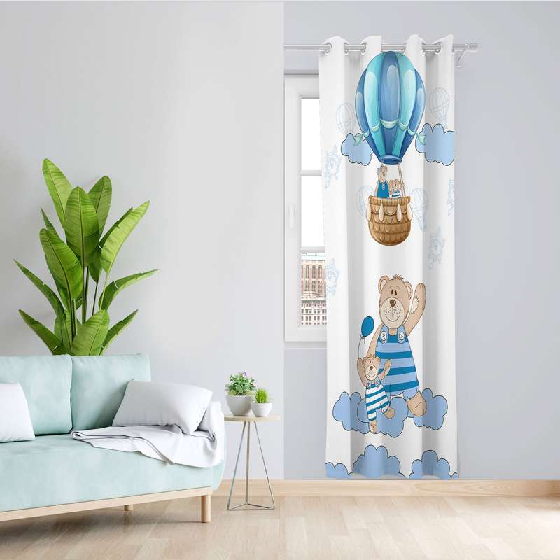 پرده مدل اتاق کودک مخمل پانچی طرح پسرانه کد 4284 سایز 140x280 سانتی متر