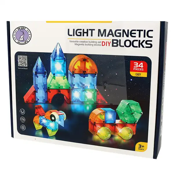 بازی آموزشی باکیدز مدل کاشی مگنتی 64 قطعه