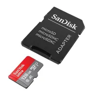 کارت حافظه microSDXC سن‌دیسک مدل Ultra A1 کلاس 10 استاندارد UHS-I U1 سرعت 140 مگابایت بر ثانیه ظرفیت 128 گیگابایت